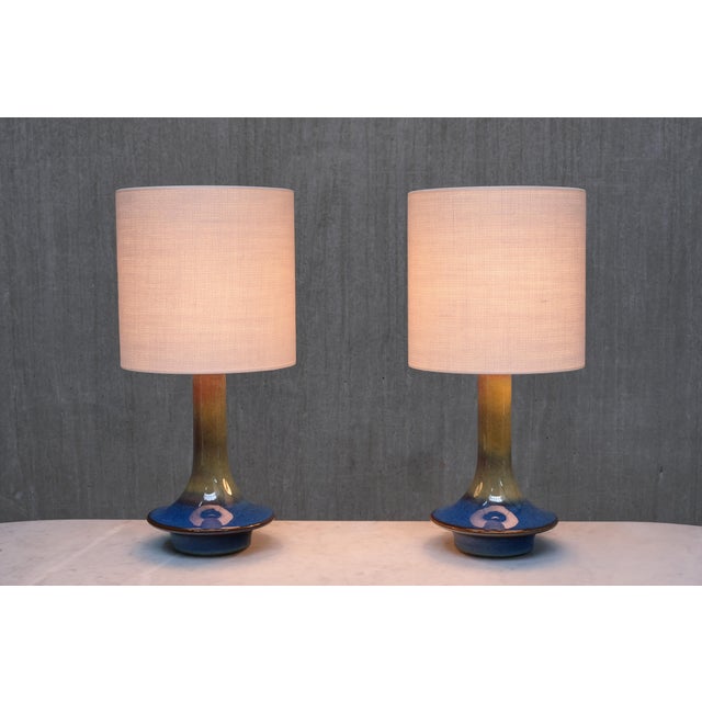 Table Lamps in Glazed Stoneware by Einar Johansen for Søholm, Denmark, 1960s, Set of 2 For Sale - Image 11 of 14