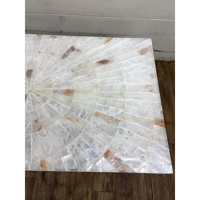 Gemstone Vintage Hooker Furniture Co Selenite Mosaic Sunburst Dining Table Writing Desk For Sale - Image 7 of 12