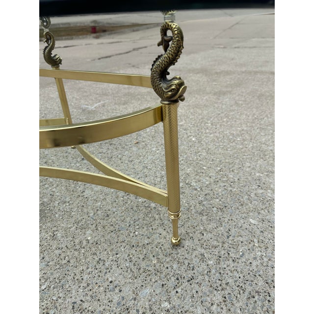 Brass Brass and Bevelled Glass Koi Fish Coffee Table For Sale - Image 8 of 8