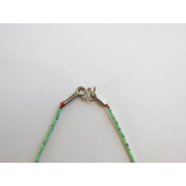 Dainty Turquoise Bead and Heishi Necklace For Sale - Image 4 of 7
