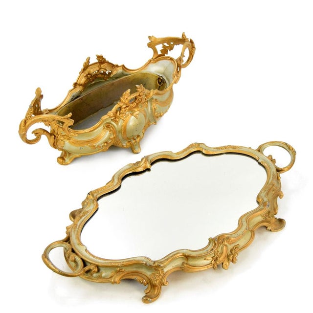 French Rococo Revival Jardinière with Mirrored Stand, 1900, Set of 2 For Sale - Image 6 of 10