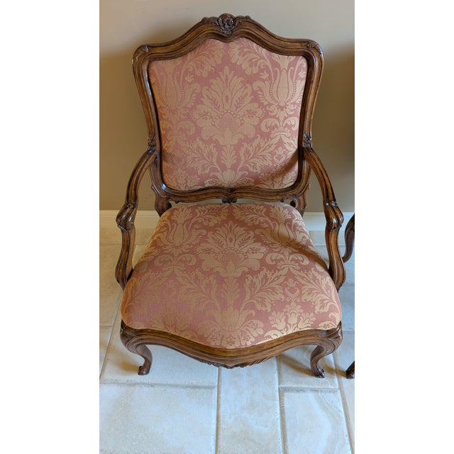 Rococo Pair of Michael Taylor Italian Rococo Bergere Chairs For Sale - Image 3 of 8