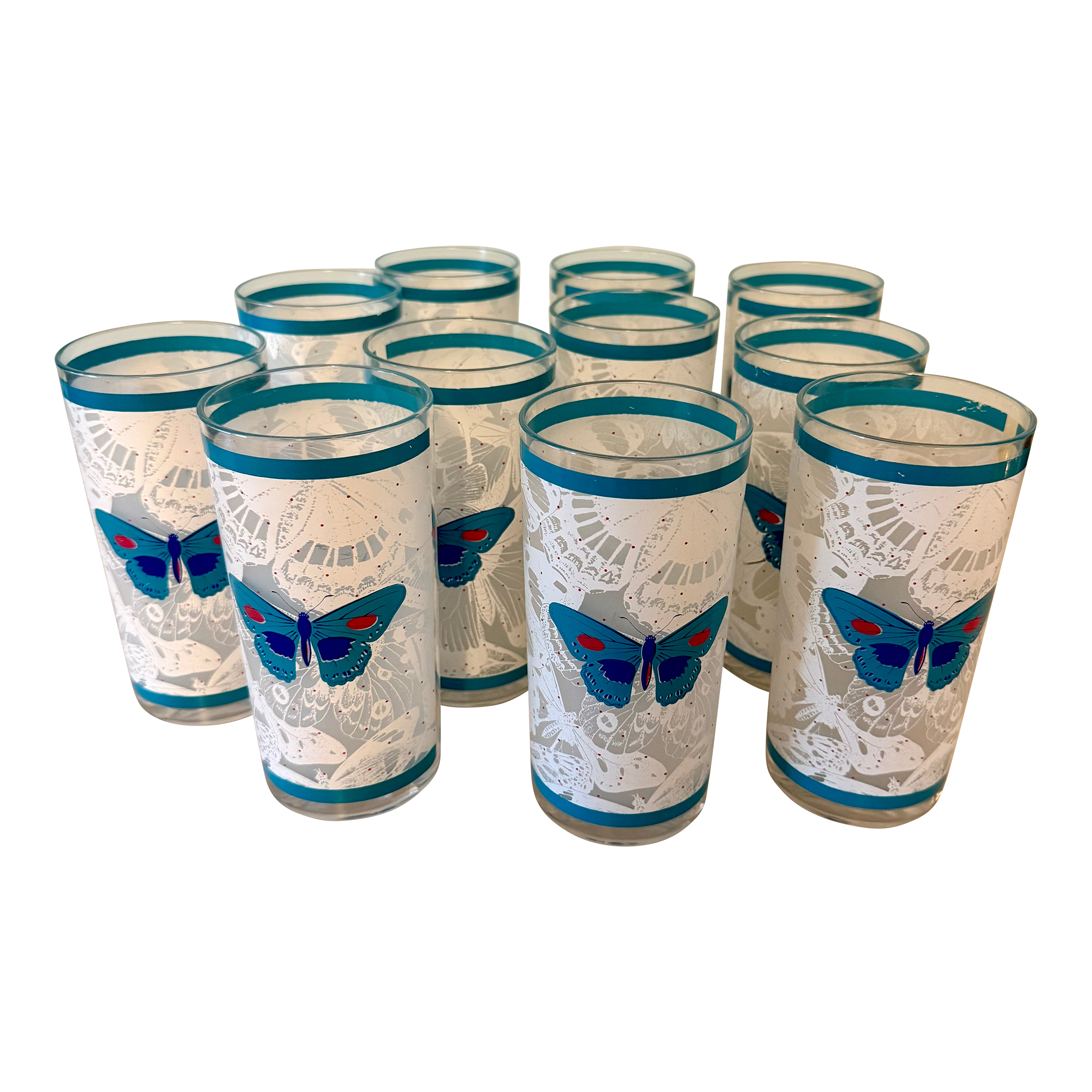 5 liter yello glass tumblers Glass Tumblers Tall, Bi-Color Lemon & Blue. Set of 2