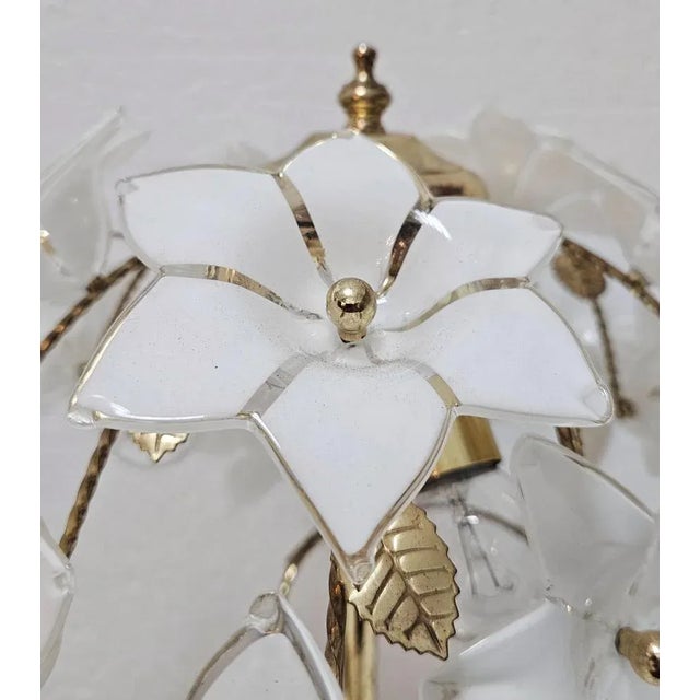 Hollywood Regency Murano Glass Floral Table Lamp, Italy, 1970s For Sale - Image 10 of 11