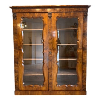 Biedermeier Display Cabinet in Walnut For Sale