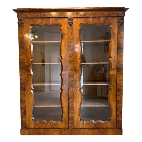 Biedermeier Display Cabinet in Walnut For Sale