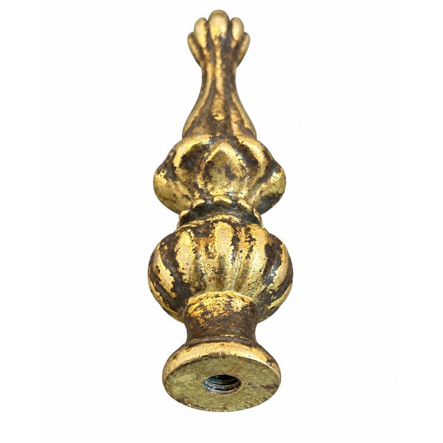 Mid 20th Century Vintage Solid Brass Finial From France, Small Decorative Architectural Accent For Sale - Image 5 of 5