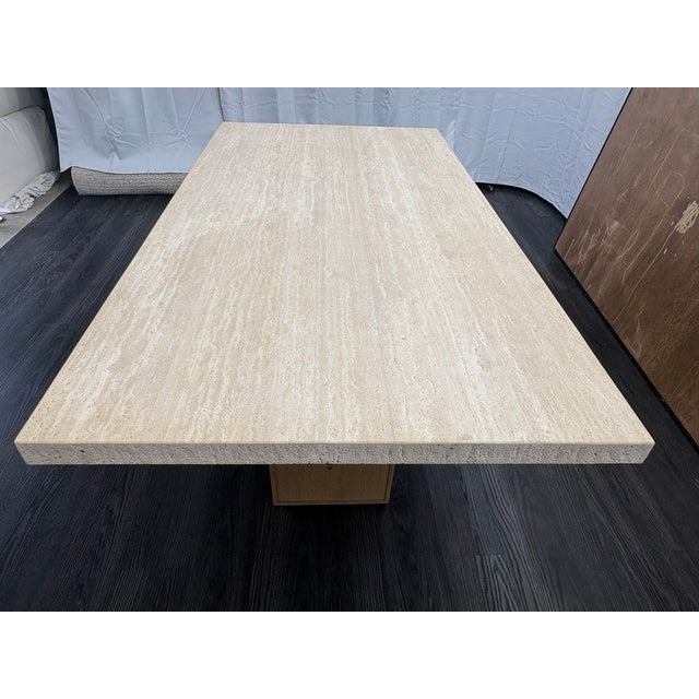 Rh Lumi Rectangular Dining Table 72" | Light Oak | Turkish Travertine For Sale - Image 9 of 18