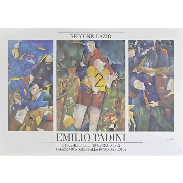 Emilio Tadini, Vintage Exhibition Poster, 1992, Lithograph For Sale - Image 3 of 3