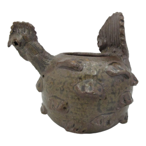 Grace Nell Hewell Southern Folk Art Studio Pottery Rooster Bowl Planter