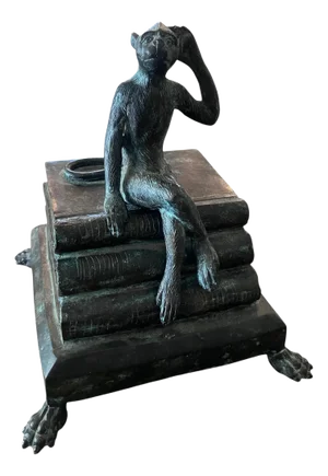 1980s Maitland Smith Seated Monkey Bronze Box
