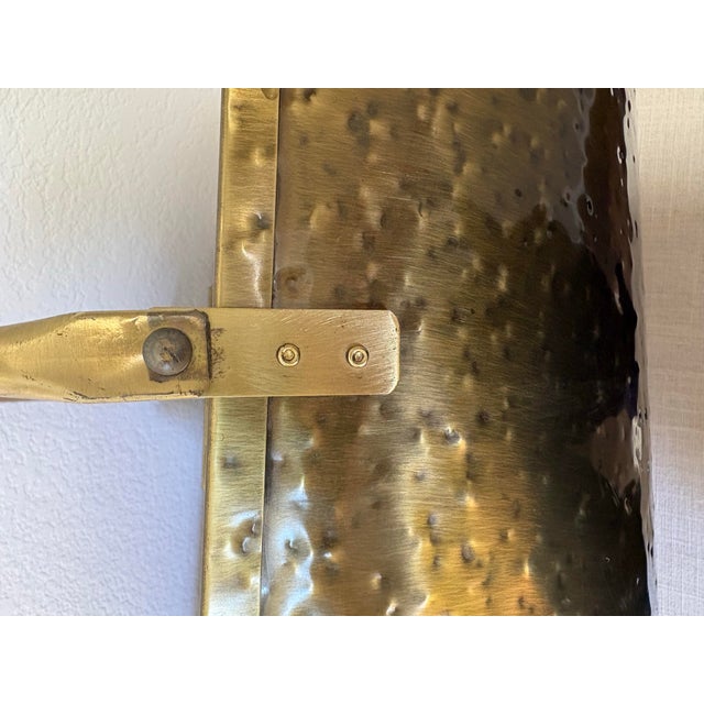 Vintage Mid-Century Hammered Solid Brass Fireplace Log Holder – Large 25.5” Hearth Basket For Sale - Image 12 of 12
