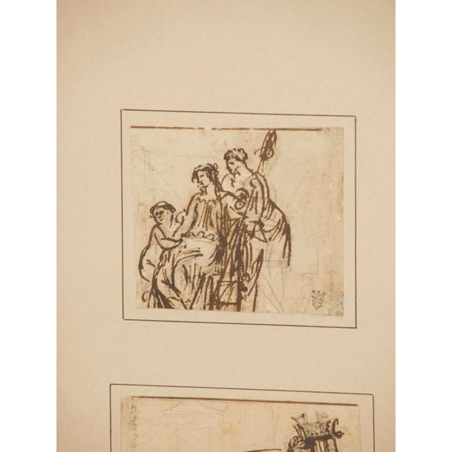 Neoclassical Early 19th Century Neoclassical Pen and Ink Drawings For Sale - Image 3 of 5