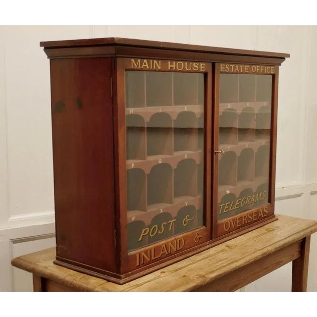 19th Century Mahogany Estate Office Mail Cabinet, 1880s For Sale - Image 3 of 11