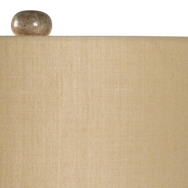 Transitional Chelsea House Gray Marble Column Lamp For Sale - Image 3 of 4