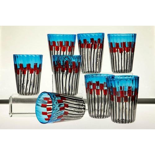 Glass Murano Glass Tumblers in the style of Gio Ponti, Set of 8 For Sale - Image 7 of 18