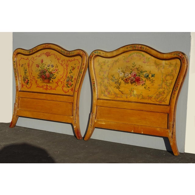 Antique French Louis XVI Italian Rococo Twin Headboards Bedframes a