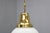 White Luzette Pendant Lights in Opaline Glass and Brass by Peter Behrens for Aeg, 1930s, Set of 2 For Sale - Image 8 of 17
