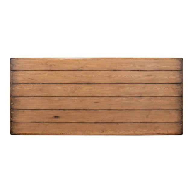 Farmhouse Dining Table in Reclaimed Pine with Turned Legs For Sale - Image 4 of 12