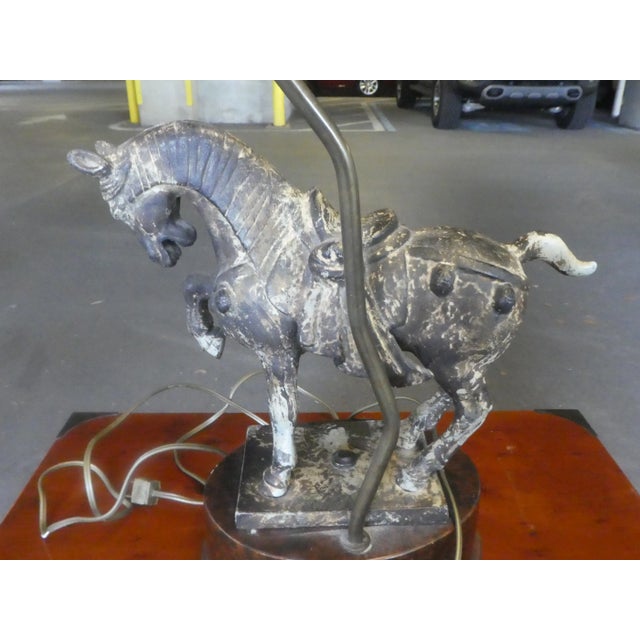 1970s Vintage Chinese Tang Horse Decorator Lamp For Sale - Image 5 of 9