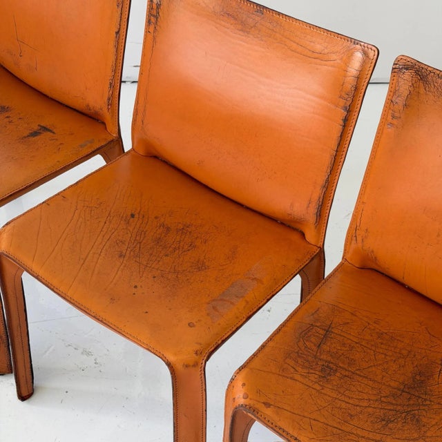 Cassina Late 20th Century Leather Cab Chairs by Mario Bellini for Cassina For Sale - Image 4 of 11