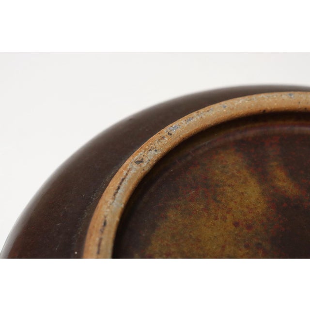 Vintage Matte Maroon Glazed Ceramic Planter Bowl by Deanna Nichols For Sale - Image 14 of 15