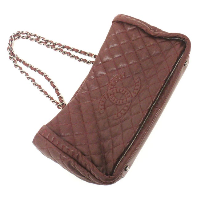 Burgundy 2012 CHANEL ISTANBUL SOFT CAVIAR TOTE BURGUNDY LEATHER HANDBAG For Sale - Image 8 of 11