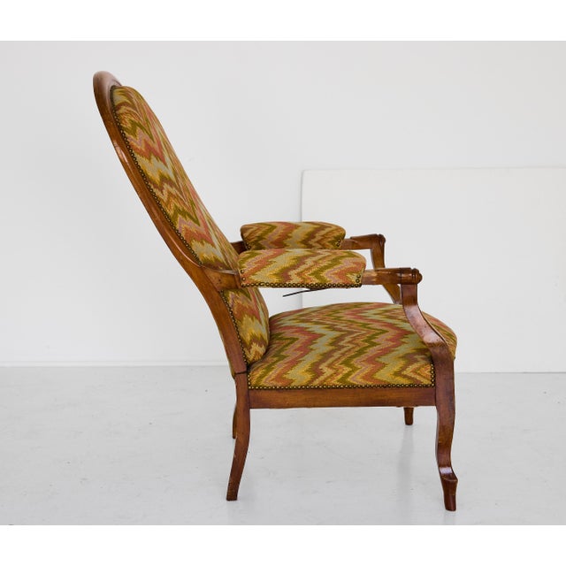 Italian Reclining Upholstered Armchair of Walnut, 19th Century For Sale - Image 13 of 18