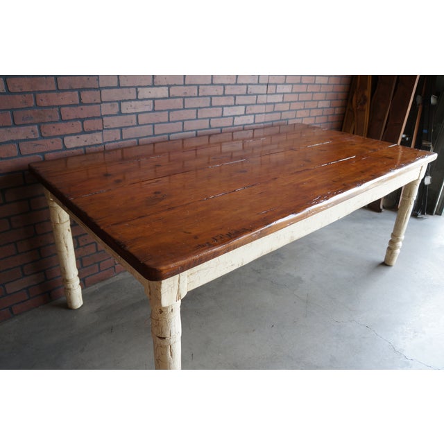 Rustic Farmhouse Dining Table For Sale - Image 6 of 6