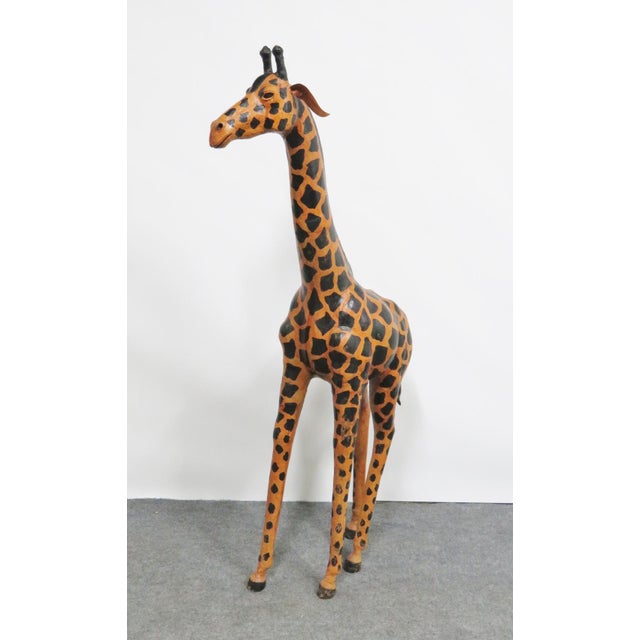 Contemporary Decorative Leather Giraffe Statue Chairish