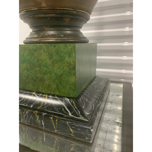 Vintage 1980’s Faux Finished Lamp Base for Raymond Waittes by Tyndale. Faux Black and Green Marble. Faux Copper and Brass....