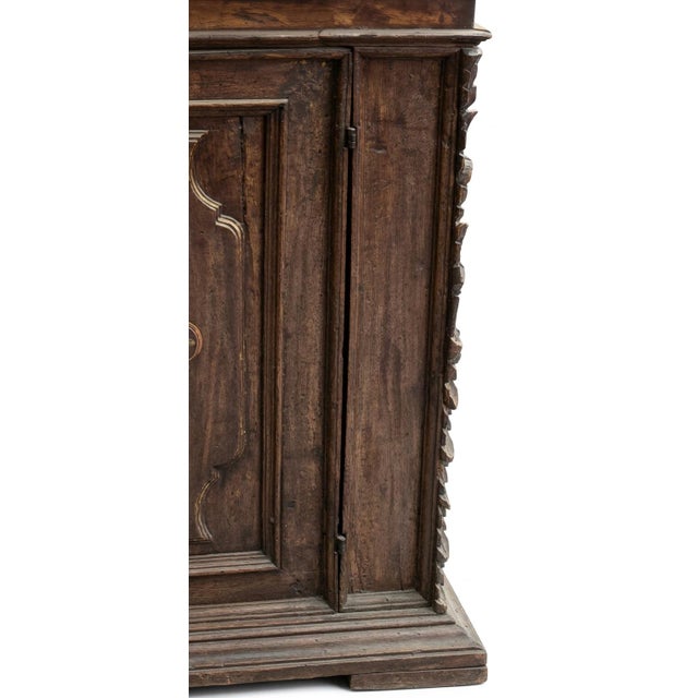 18th Century 2-Piece Italian Walnut Credenza Cupboard For Sale - Image 4 of 6