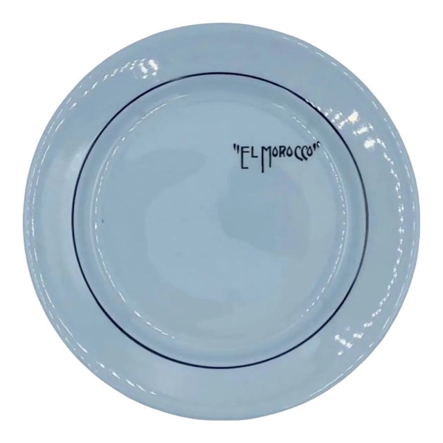 Vintage El Morocco Nightclub New York Nyc Dinner Plate For Sale