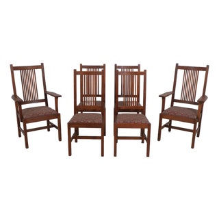 Set of 6 Stickley Mission Cherry Dining Chairs For Sale