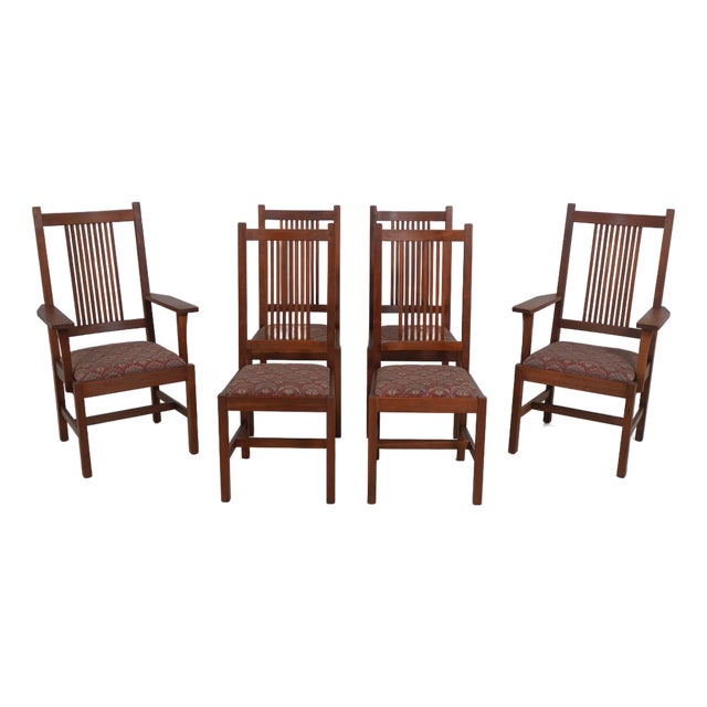 Set of 6 Stickley Mission Cherry Dining Chairs For Sale