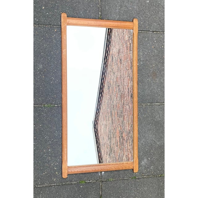 Sculptural Art Deco Wall Mirror in Oak from Hansen & Pedersen, 1940s For Sale - Image 3 of 6