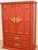 Vintage Red Armoire With Ornate Gold Hardware For Sale - Image 12 of 12