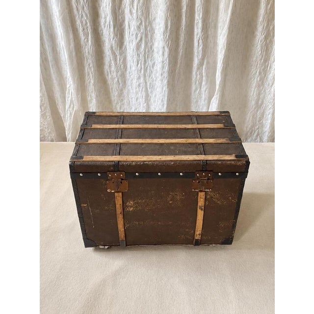 Early 20th-century Swiss railway travel trunk, retaining its highly characterful original surface, fittings and interior,...