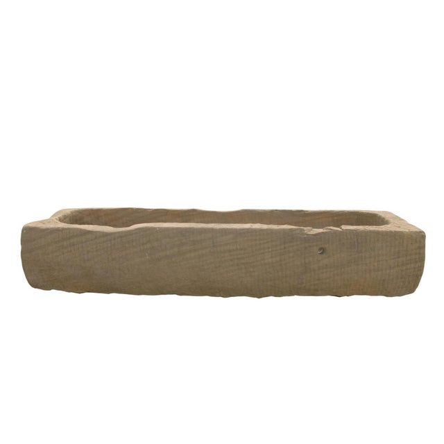 1940s 70" Inch Long Hand Chiseled Stone Trough 63 For Sale - Image 5 of 11