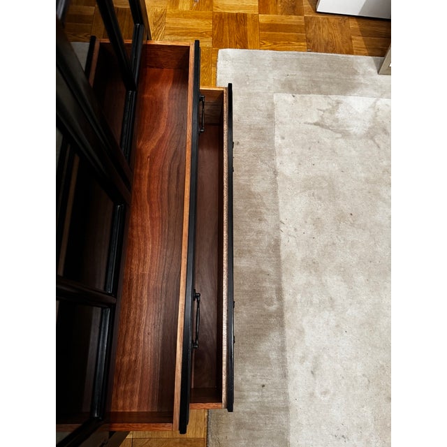 Bronson Mahogany Glass Door Bookcase Cabinet in Heritage Black Attributed to Pottery Barn For Sale - Image 17 of 18