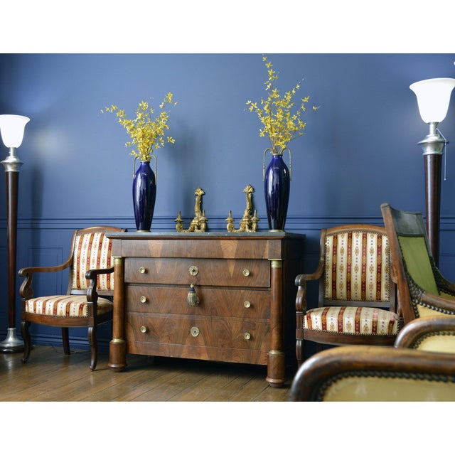 19th Century Vintage Empire Mahogany Salon - Set of 5 For Sale - Image 4 of 9