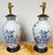 Pair Chinese Canton Style Blue and White Palm Tree Porcelain Vases, Now as Lamps For Sale - Image 6 of 10