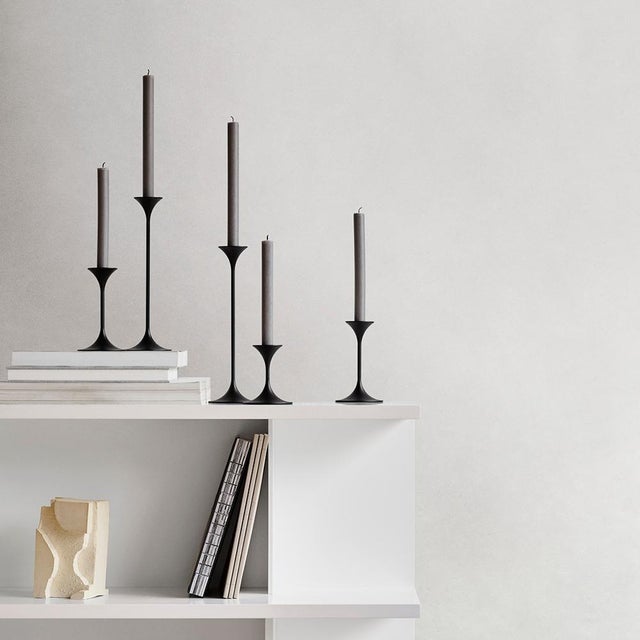 Jazz Candleholders in Steel with Black Powder Coating by Max Brüel, Set of 4 For Sale - Image 13 of 17