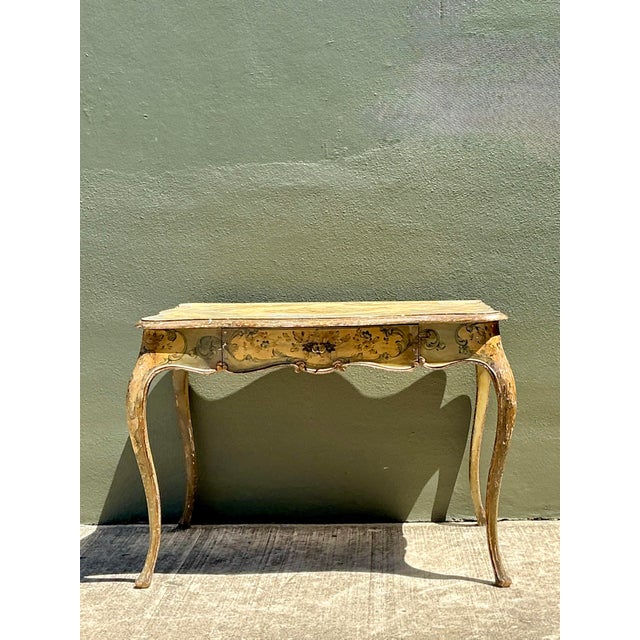 Mid 20th Century Vintage Italian Hand Painted Writing Desk For Sale - Image 5 of 12