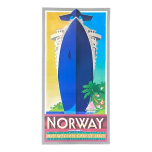1988 Dennis Ziemienski Norwegian Cruise Line Poster
