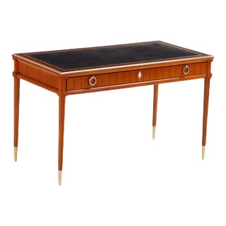 Stylish Walnut Leather Top Writing Desk in the Manner of Jean-Michel Frank C 1960 For Sale