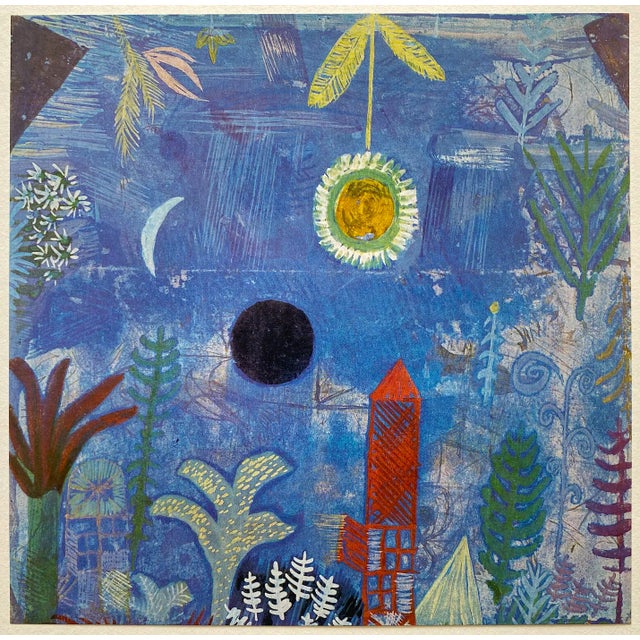 Paul Klee Vintage 1967 First Edition Modernist Lithograph Print " Night Flowers Submerged Landscape " 1918 For Sale - Image 9 of 10