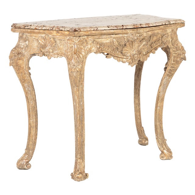 Small 18th Century Italian Silver Gilt Console Table For Sale