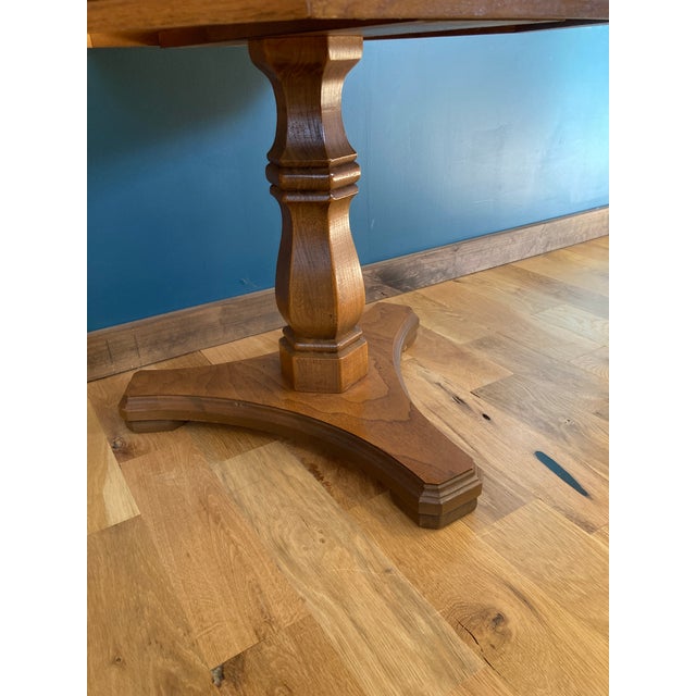 Wood Vintage Hexagonal Wood & Glass Accent Table With Carved Top For Sale - Image 7 of 10