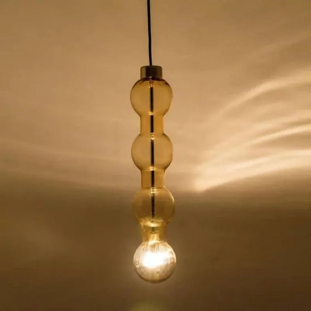 Glass Amber Pendant Light, 1960s For Sale - Image 4 of 13
